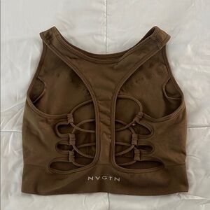 NVGTN Brown Cutout Sports Bra